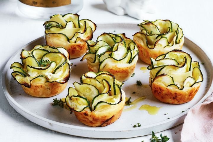 Zucchini and goat’s cheese tartlets
